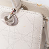 Christian Dior East West Off White Leather Cannage Bag