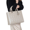 Dior Large  Lady Dior Grey Patent Leather Bag