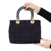 Dior Medium Lady Dior Navy Suede Leather  Bag