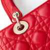 Dior  Lady Dior Red Leather Medium Bag