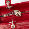 Dior  Lady Dior Red Leather Medium Bag