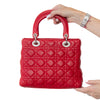 Dior  Lady Dior Red Leather Medium Bag