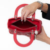 Dior  Lady Dior Red Leather Medium Bag