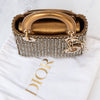 Christian Dior Lady Dior Mini Crystal Embellished Metallic Leather Bag