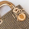 Christian Dior Lady Dior Mini Crystal Embellished Metallic Leather Bag