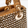 Christian Dior Lady Dior Mini Crystal Embellished Metallic Leather Bag