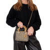 Christian Dior Lady Dior Mini Crystal Embellished Metallic Leather Bag