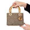 Christian Dior Lady Dior Mini Crystal Embellished Metallic Leather Bag