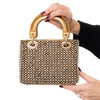Christian Dior Lady Dior Mini Crystal Embellished Metallic Leather Bag