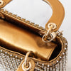 Christian Dior Lady Dior Mini Crystal Embellished Metallic Leather Bag