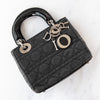 Christian Dior Mini Lady Dior Gauze And Patent Leather Bag
