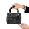 Christian Dior Mini Lady Dior Gauze And Patent Leather Bag
