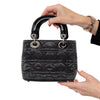 Christian Dior Mini Lady Dior Gauze And Patent Leather Bag
