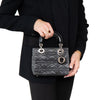 Christian Dior Mini Lady Dior Gauze And Patent Leather Bag