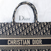 Christian Dior Medium Dior Book Tote Bag Ecru And Blue Dior Oblique Embroidery