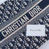 Christian Dior Medium Dior Book Tote Bag Ecru And Blue Dior Oblique Embroidery