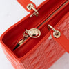 Dior Large  Lady Dior Orange Leather Bag