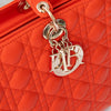 Dior Large  Lady Dior Orange Leather Bag
