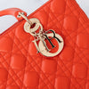 Dior Large  Lady Dior Orange Leather Bag