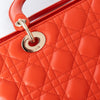 Dior Large  Lady Dior Orange Leather Bag