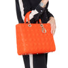 Dior Large  Lady Dior Orange Leather Bag