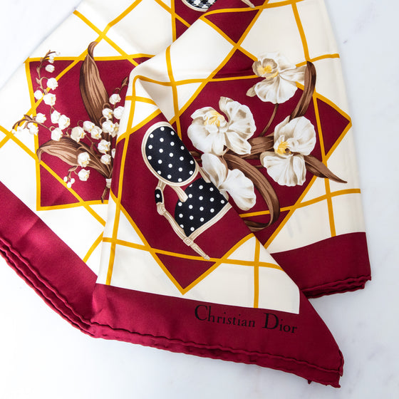 Dior Silk Burgundy Scarf