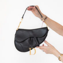  Christian Dior Black Leather Saddle Bag