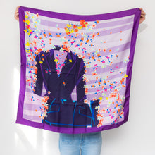  Christian Dior Silk Purple Scarf