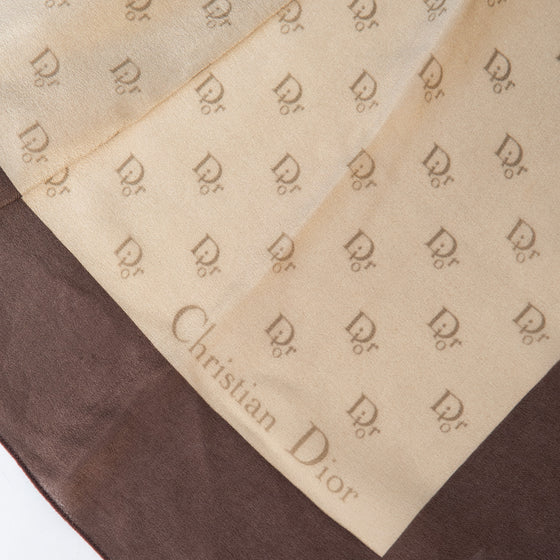 Christian Dior Vintage Silk Brown Scarf