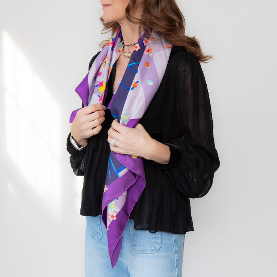 Christian Dior Silk Purple Scarf