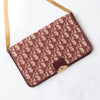 Christian Dior Vintage Burgundy Leather And Oblique Fabric Envelope Bag
