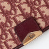 Christian Dior Vintage Burgundy Leather And Oblique Fabric Envelope Bag