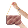 Christian Dior Vintage Burgundy Leather And Oblique Fabric Envelope Bag