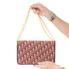 Christian Dior Vintage Burgundy Leather And Oblique Fabric Envelope Bag