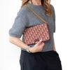 Christian Dior Vintage Burgundy Leather And Oblique Fabric Envelope Bag