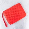 Christian Louboutin Red Patent  Spike Clutch Bag