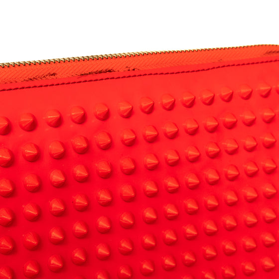 Christian Louboutin Red Patent  Spike Clutch Bag