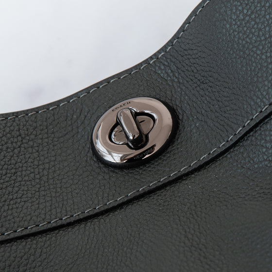 Coach Edie Grey Leather Shoulder Bag