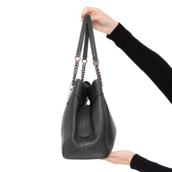 Coach Edie Grey Leather Shoulder Bag