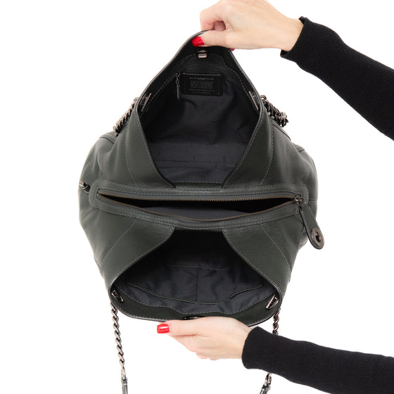 Coach Edie Grey Leather Shoulder Bag