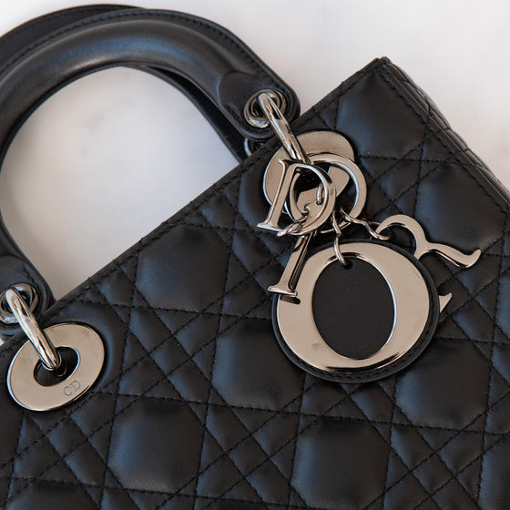 Christian Dior Lady Dior Black Leather Small Bag
