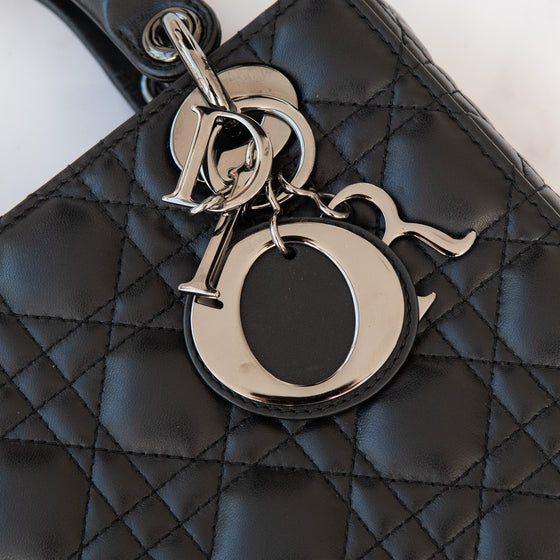 Christian Dior Lady Dior Black Leather Small Bag