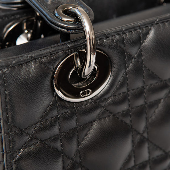Christian Dior Lady Dior Black Leather Small Bag