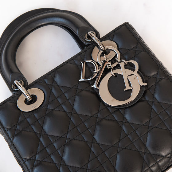 Christian Dior Lady Dior Black Leather Small Bag