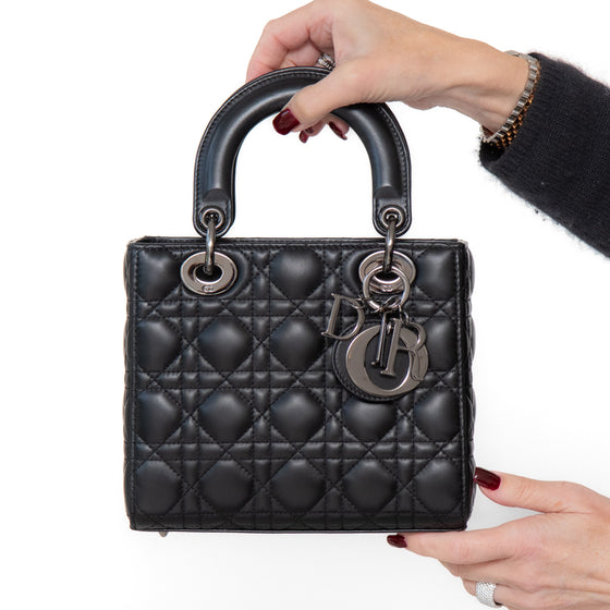 Christian Dior Lady Dior Black Leather Small Bag