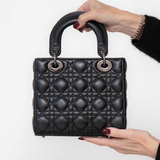 Christian Dior Lady Dior Black Leather Small Bag