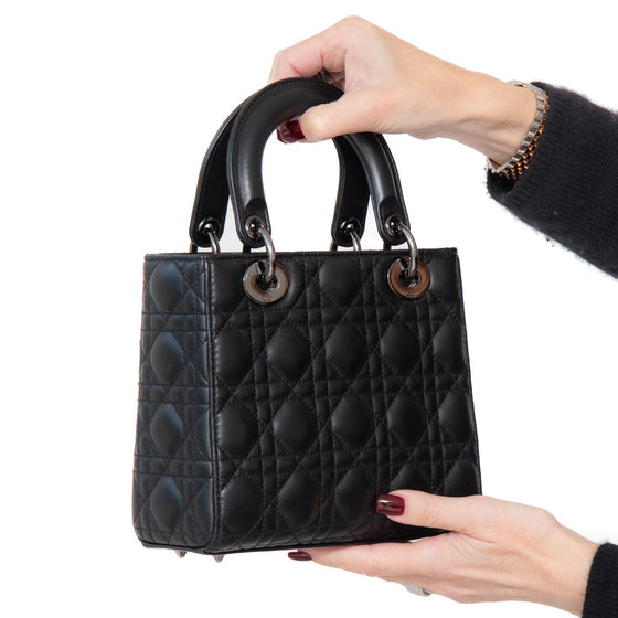 Christian Dior Lady Dior Black Leather Small Bag