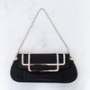 Dior Black Pleated Satin Frame Bag