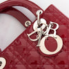 Dior Red Cannage Patent Leather Medium Lady Dior Tote