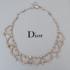 Christian Dior Vintage Jewelled Dangling Logos Necklace